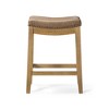 Maven Lane Sophia Backless Counter Stool In Aged Natural Finish with Desert Tan Vegan Leather - 2 of 4