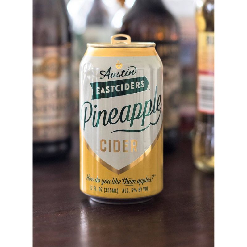 Austin Eastciders Pineapple Hard Cider - 6pk/12 fl oz Cans, 3 of 4