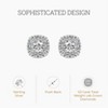 Gilded Lab-Grown Diamond Sterling Silver & 14KT Yellow Gold-Plated Silver Stud Earrings for Women, Cushion Halo Shaped, 1/4, 1/2, 1 Carat Total Weight - 2 of 4