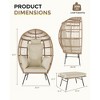 homfan Egg Chair Wicker Outdoor Chairs, Oversize Patio Chair Rattan Lounger Chair w/ 4 Cushions & Steel Frame Stand for Indoor Outdoor Patio Backyard - 2 of 4