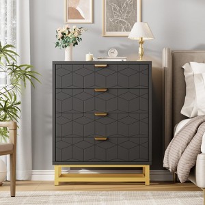 4 Drawer Dresser for Bedroom, Modern Dressers with Gold Metal Handles for Living Room, Hallway, Entryway - 1 of 4