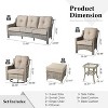 XIZZI 8 Pieces Wicker Sofa with Cushion, Swivel Rocking Chairs, High Back Rattan Chairs and Ottomans, 9 Seats Conversation Set for Backyard - 2 of 4