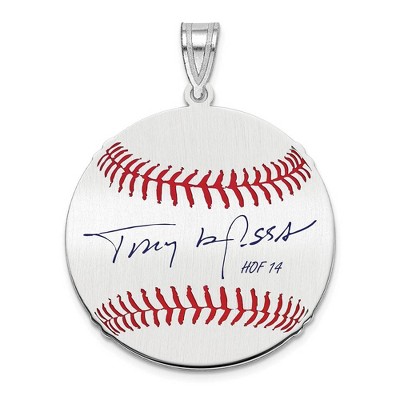 Black Bow Jewelry Sterling Silver Tony La Russa Signature MD Enamel Baseball Pendant