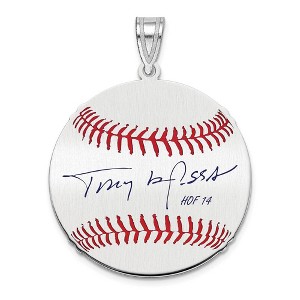 Black Bow Jewelry Sterling Silver Tony La Russa Signature MD Enamel Baseball Pendant - 1 of 4