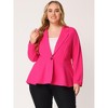 Agnes Orinda Women's Plus Size High-Low Peplum Button Work Elegant Blazers - 3 of 4
