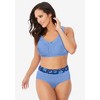 Comfort Choice Women's Plus Size Full Coverage Stretch Cotton Color Block Brief 3-Pack - 4 of 4