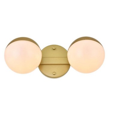 Elegant Lighting Majesty 2 light Brass and frosted white Bath Sconce