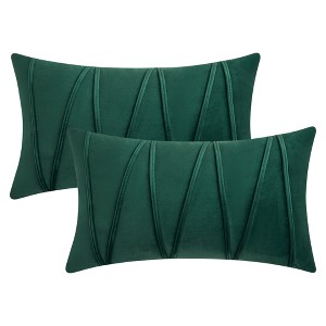 REGALWOVEN Sofa Living Room Decor Solid Velvet Square Throw Pillow Covers 2 Pcs - 1 of 4