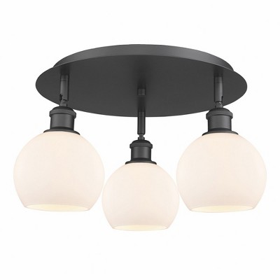 Athens - 3 Light Flush Mount In Industrial Style-8.63 Inches Tall and 17.75 Inches Wide