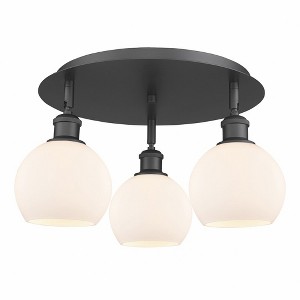 Athens - 3 Light Flush Mount In Industrial Style-8.63 Inches Tall and 17.75 Inches Wide - 1 of 1