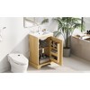 Okak Bathroom Vanity with Ceramic Sink Combo, Floorstanding Single Vanity with Storage Rack & Adjustable Shelve, Soft Closing Door Cabinet - 3 of 4