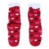 CTM Women's Plush High Pile Fleece Winter Fleece Lined Hearts Slipper Socks - 2 of 2