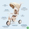 7-in-1 Foldable Baby Tricycle w/ Adjustable Parent Handle – Toddler Trike with Safety Harness, Wheel Brakes - 4 of 4