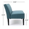 SKRAN Contemporary Teal Loveseat - Upholstered Fabric Love Seat with Birch Wood Legs for Living Room Comfort and Style, Teal - 3 of 4
