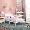Infurnic Beds, Toddler Single Bed with Safety Guardrails and Headboard, Low To Floor Design for Toddler Children, White, 70"*36"*27" - 2 of 4