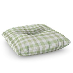 Ninola Design Watercolor Gingham Salad Green Floor Pillow - Deny Desings - 1 of 4