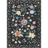 Runner Rug - Floral Boho Design, Ultra-Thin Low Pile, Non-Slip Backing, Machine Washable, 9*12ft, Black - 4 of 4