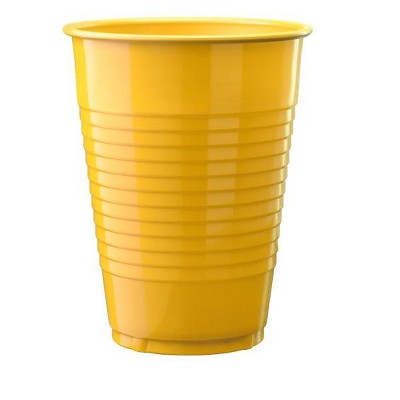 Choice 16 oz. Yellow Plastic Cup - 50/Pack