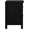 ORRD  Gemini Solid Wood Two Drawer Nightstand, Black - 4 of 4