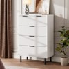 5 Drawer Fluted Dresser for Bedroom, Modern Wide Chest of Drawers with Metal Legs and Anti-Tip Kit, Wood Storage Organizer for Living Room - 3 of 4