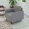 Emma and Oliver Upholstered Mid-Century Modern Pocket Spring Accent Chair with Wooden Legs and Removable Back Pillows - 3 of 4