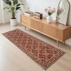 Washable Runner Rug - Modern Floral Vine Non-Slip Kitchen Entryway Carpet Stain Resistant Low Pile Floor Cover for Bathroom - 3 of 4