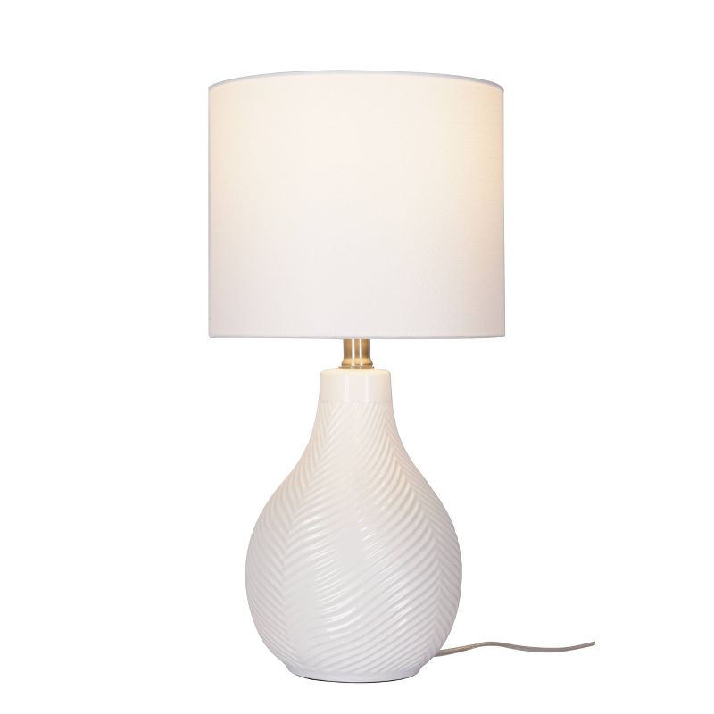 Cresswell Lighting 18&#34; Ceramic Table Lamp White, 2 of 6