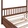 NicBex Full Size Loft Bed Roof Shape Pine Bed Frame with Twin Trundle and Headboards for Bedroom, No Box Spring Required - 4 of 4