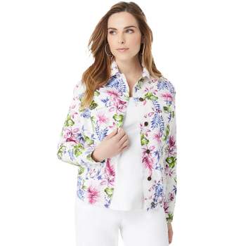 Roaman's Women's Plus Size Essential Stretch Denim Jacket