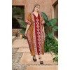 LA LEELA Women's Summer Holiday Beach Casual Dailywear Relaxed Fit Caftan House Sleep Shirt Loungewear Dashiki Dresses for Women 2X-3X Orange, Stripe - 2 of 4