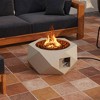 Costway 28" Hexagon Terrazzo Propane Gas Fire Pit with Stainless Steel Burner & Lava Rocks - 2 of 4