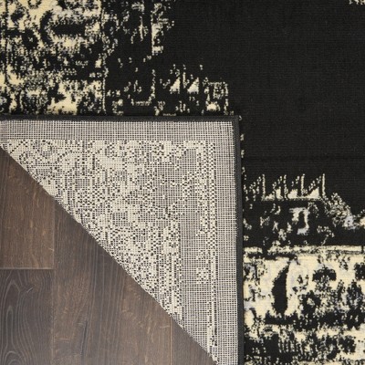 Elegant Black Medallion 8' x 10' Synthetic Area Rug
