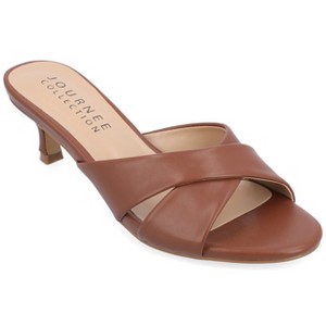 Journee Collection Womens Berkly Kitten Heel Slip On Open Toe Pumps - 1 of 4