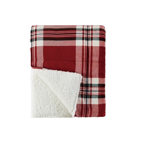 Red and cheap cream throw blanket