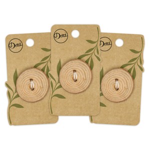 Dritz Sustainable Wood Grain Round Button 30mm Light Brown 3 Buttons - 1 of 4