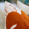 ChicFurnit Bed Pillows Autumn Leaf Home Pillow Velvet Decor Pillow with Hidden Zipper Cotton Pillows for Living Room Decoration, Orange, 20"*1"*20" - 3 of 4