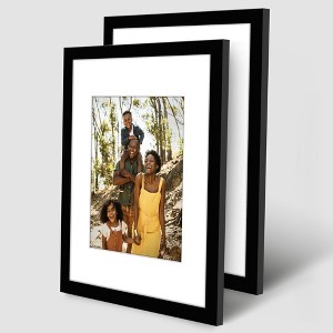 2 Pack of Picture Frames with Mat - Plexiglass Cover - 1 of 4