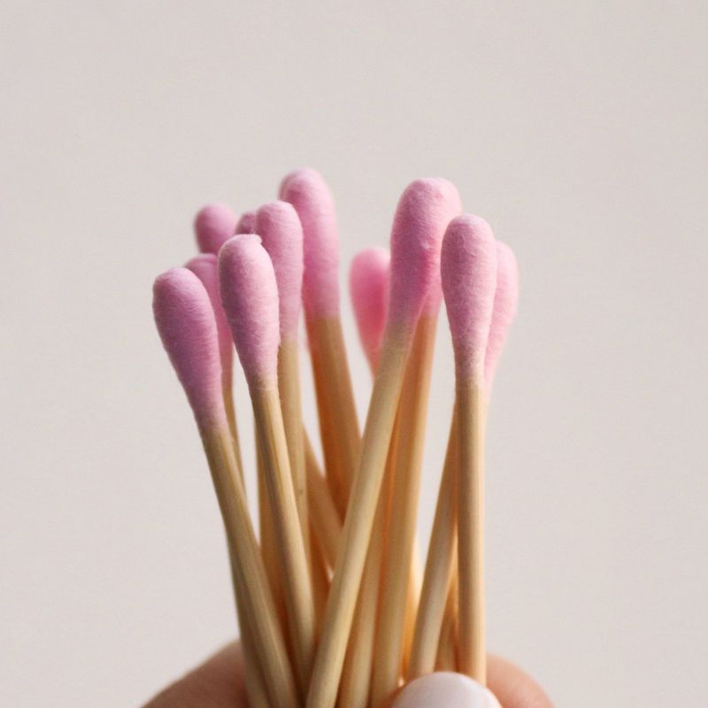 Mei Apothecary Biodegradable Pink Cotton Swabs - 200ct, 3 of 10