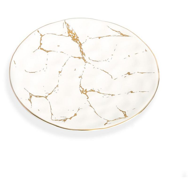 Classic Touch Set of 6 Dessert Plates With Gold Design, 1 of 4