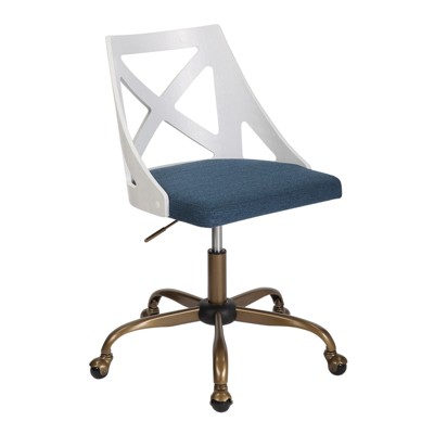 SEVOBAL Task and Office Chairs Farmhouse Task Chair Ergonomic Computer Task Chair Desk Chair for Home Office, Study Room, Blue, 26"*23"*16"