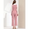 Allegra K Women's High Waist Casual Wide Leg Pants Overalls Jumpsuit - 4 of 4