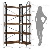GustoWave 5-Tier Corner Bookshelf 72" Tall L-Shaped Bookcase Storage Shelf with Metal Frame - 2 of 4