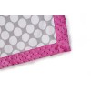 Bacati - Grey Dots with Solid Border Blanket (Grey Dots/Bright Pink Border) - 3 of 4