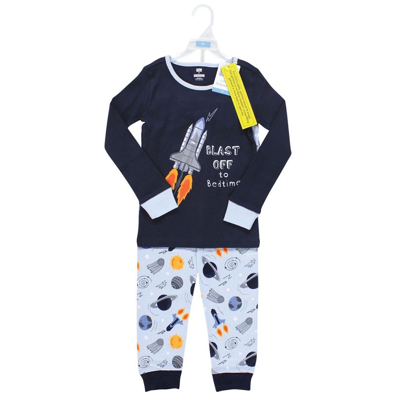 Hudson Baby Boy Cotton Pajama Set, Space, 2 of 5