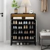 KTMBDW Shoe Cabinet with Doors, Modern 5-Tier Shoe Storage Cabinet for Entryway, Large Capacity Wooden Shoes Rack Organizer for Hallway, White - 3 of 4