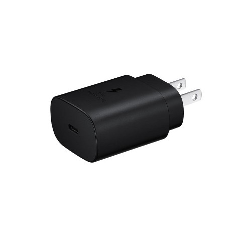  SAMSUNG 25W USB-C Super Fast Charging Wall Charger - Black (US  Version with Warranty) : Cell Phones & Accessories