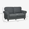 Mid Century Modern Loveseat Sofa, 2 Seater Small Couch with Nailhead Trim, for Living Room, Bedroom - 3 of 4