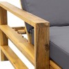 Wood Adjustable Backrest Outdoor Lounge Chair, Suitable for Gardens, Terraces and Poolside Areas - 3 of 4