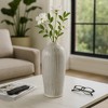 Decorative Ceramic Vase with Vertical Line Pattern for Living Room Decor - Home Decor Accent for Bedroom, Office, and Table Decor - 19", White - 4 of 4
