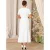 INSPIRE CHIC Women's Floral Embroidered Crew Neck Keyhole Shot Sleeve Evening A-Line Maxi Dresses - 4 of 4